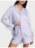 Піжама з Шортами Victoria's Secret Signature Satin Long-Sleeve Short Pajama Set_1