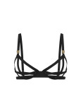Комплект Білизни Victoria's Secret Balconette Bra With Straps And Shiny Leopard Print Metallic Details & Shine Leo Hardware Strappy Crotchless V-String Panty_6