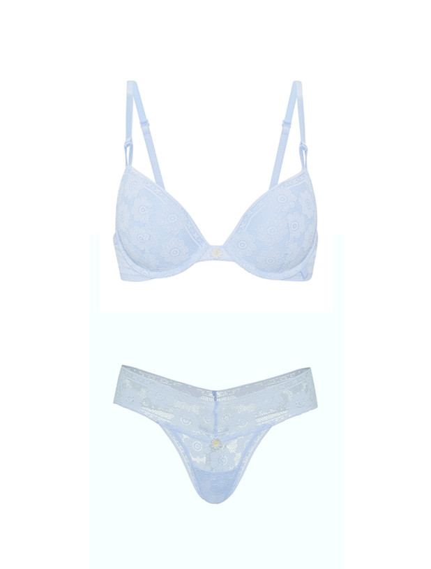 Комплект Білизни Victoria's Secret Sexy Tee Crochet Lace Push-Up Bra & Lace Thong Panty_6