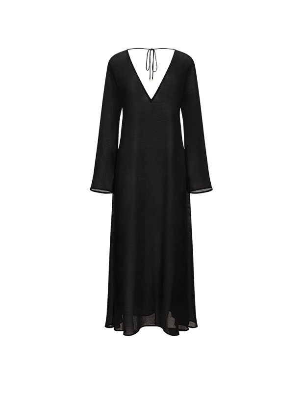 Туника для Пляжа Victoria's Secret Swim Beachwear Sheer Crinkle Plunge Caftan_3