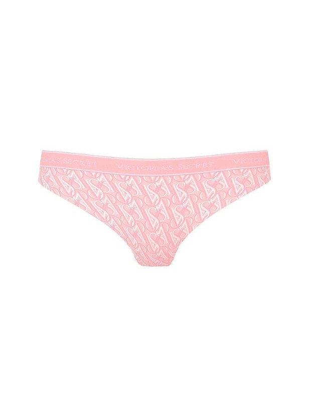 Бавовняні Трусики Стрінги Victoria's Secret Logo Cotton Thong Panty_3