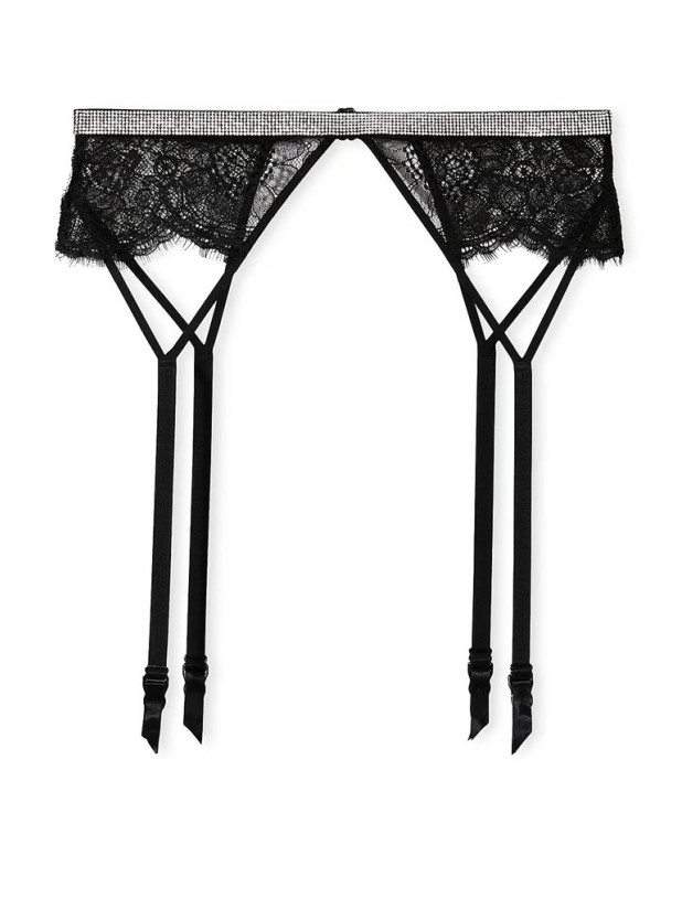 Пояс для Панчіх зі Стразами Victoria's Secret Very Sexy Shine Strap Lace Garter Belt_4