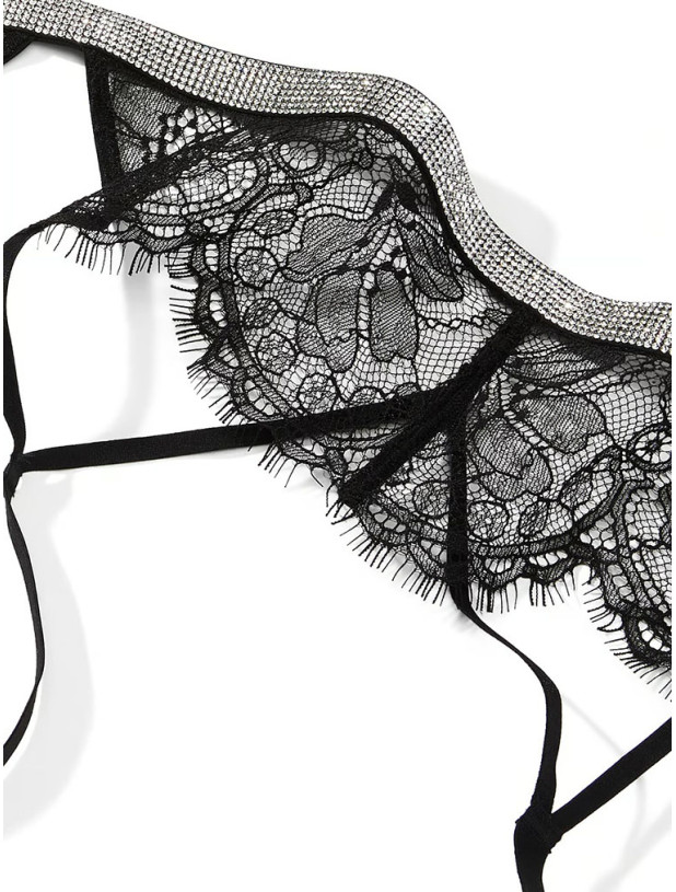 Пояс для Панчіх зі Стразами Victoria's Secret Very Sexy Shine Strap Lace Garter Belt_5