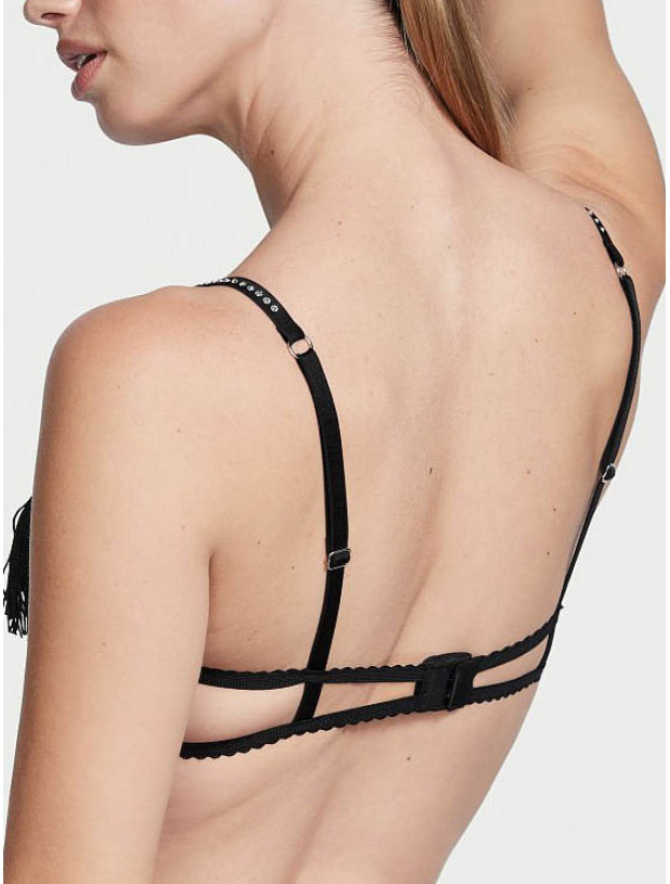 Комплект Білизни Victoria's Secret Very Sexy Fringe Open Quarter Cup Bra & Fringe V-string Panty_4