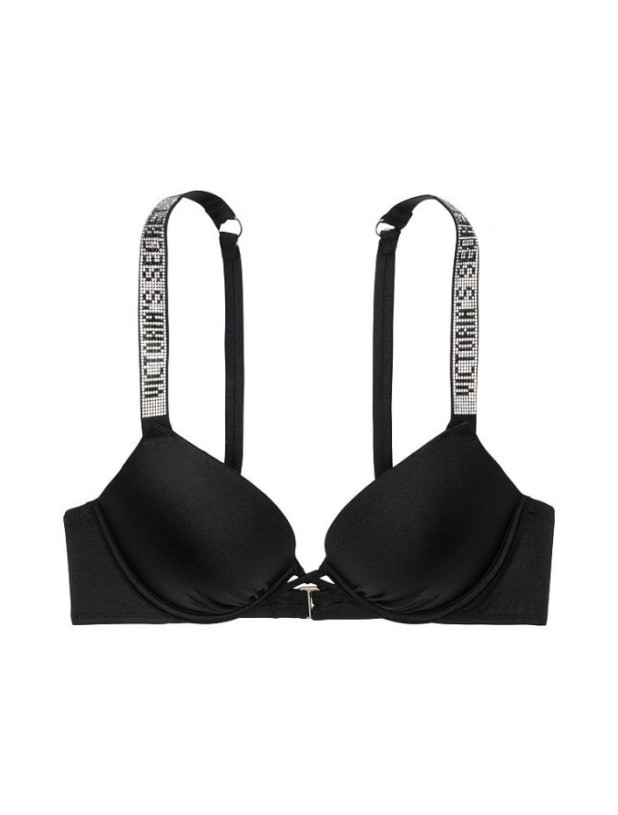 Купальник зі Стразами Victoria's Secret Shine Strap Bombshell Add-2-cups Push-Up Top & Strap Laguna Thong Bottom_2