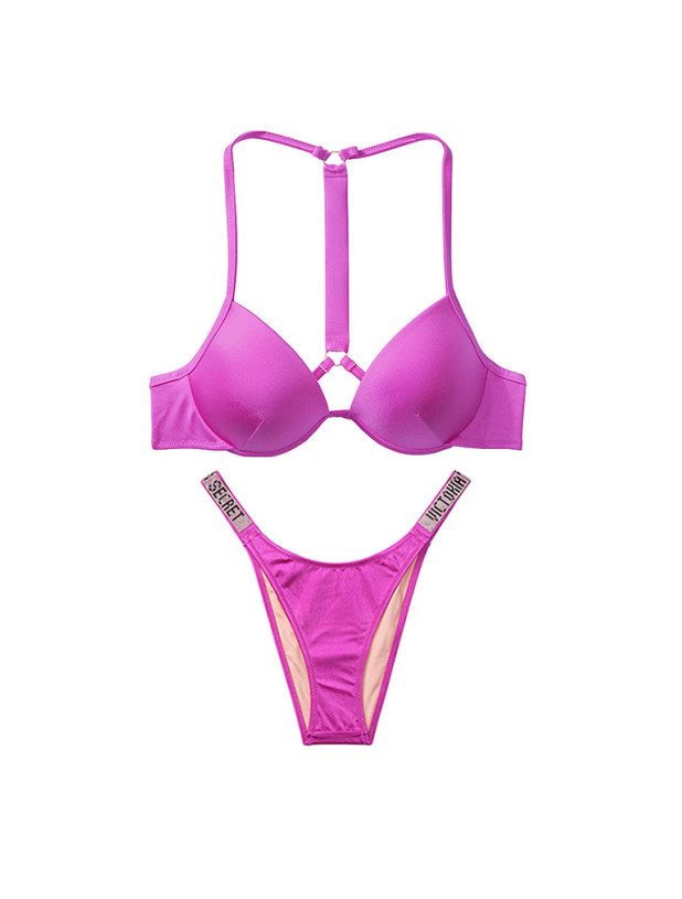 Купальник Victoria's Secret Shine Strap Malibu Fabulous Push-up Top & Strap Escondido Brazilian Bottom_3