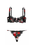 Комплект Білизни Victoria's Secret Very Sexy Atelier Victoria's Secret Satin Lace Trim Lightly Lined Balconette Bra & Atelier Satin Lace Trim Tanga Panty_5