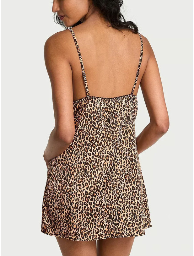 Нічна Сорочка Victoria's Secret Tease Satin Lace-Trim Mini Slip Dress_4