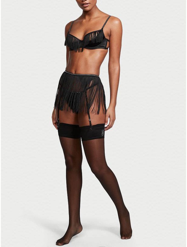 Комплект Білизни Victoria's Secret Very Sexy Fringe Open Quarter Cup Bra & Fringe V-string Panty_2