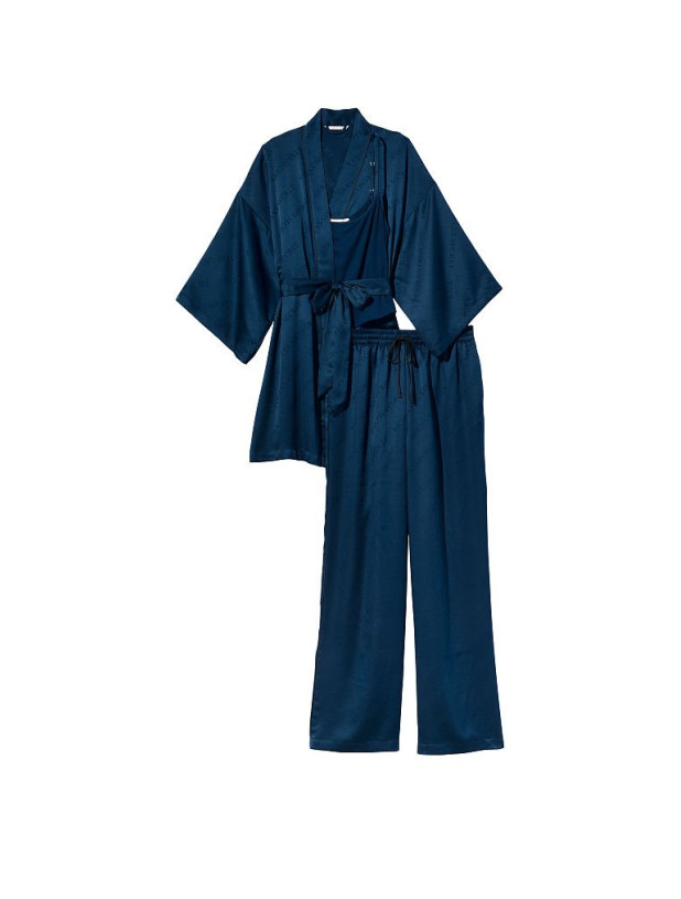 Піжама Сатинова Комплект 3-в-1 Victoria's Secret Satin Jacquard 3 Piece Pyjama Set_4