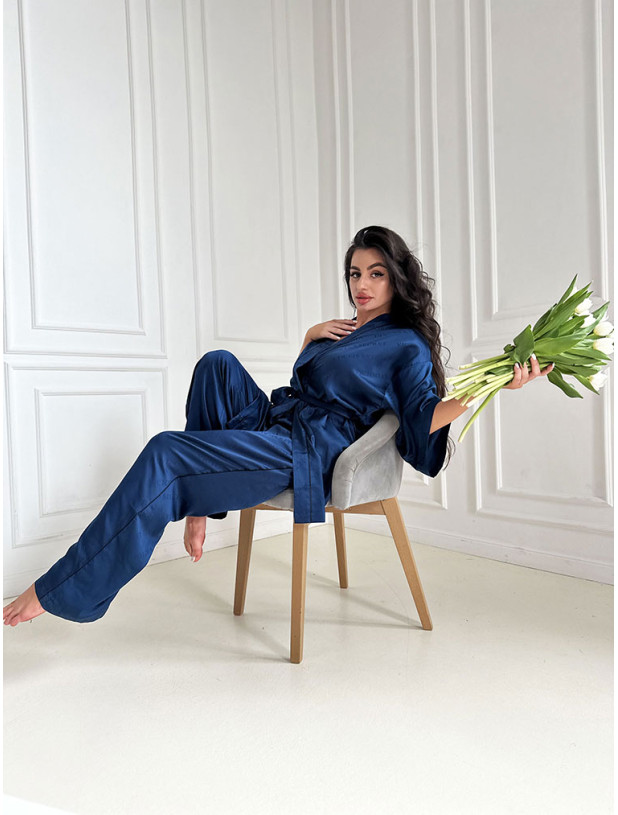 Піжама Сатинова Комплект 3-в-1 Victoria's Secret Satin Jacquard 3 Piece Pyjama Set_3