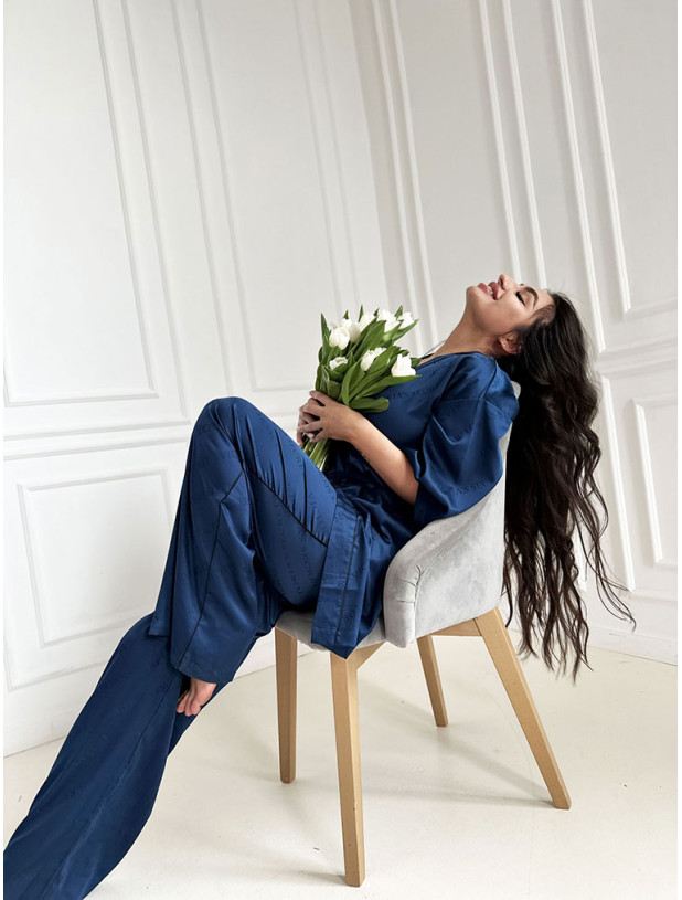 Піжама Сатинова Комплект 3-в-1 Victoria's Secret Satin Jacquard 3 Piece Pyjama Set_2