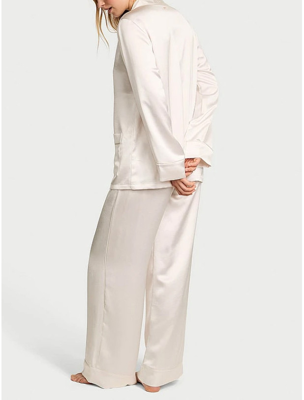 Піжама Victoria's Secret Luxe Satin Double -Breasted Long Pajama Set_2