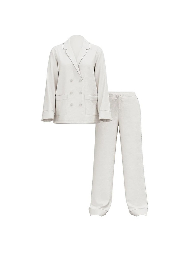 Піжама Victoria's Secret Luxe Satin Double -Breasted Long Pajama Set_3