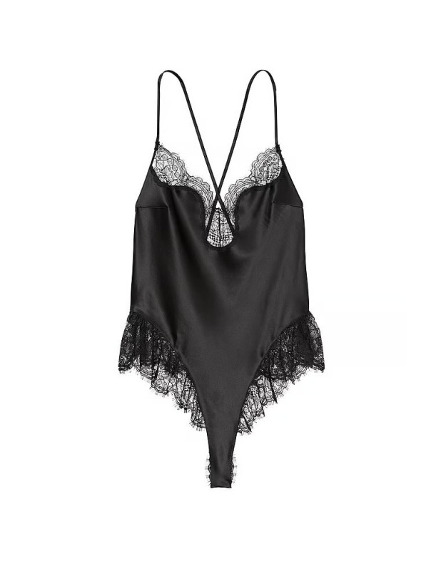 Сатиновий Ромпер Victoria’s Secret Satin Lace High-Leg Romper_6