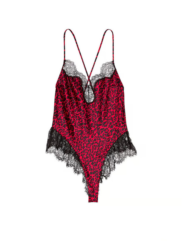 Сатиновий Ромпер Victoria’s Secret Satin Lace High-Leg Romper_3