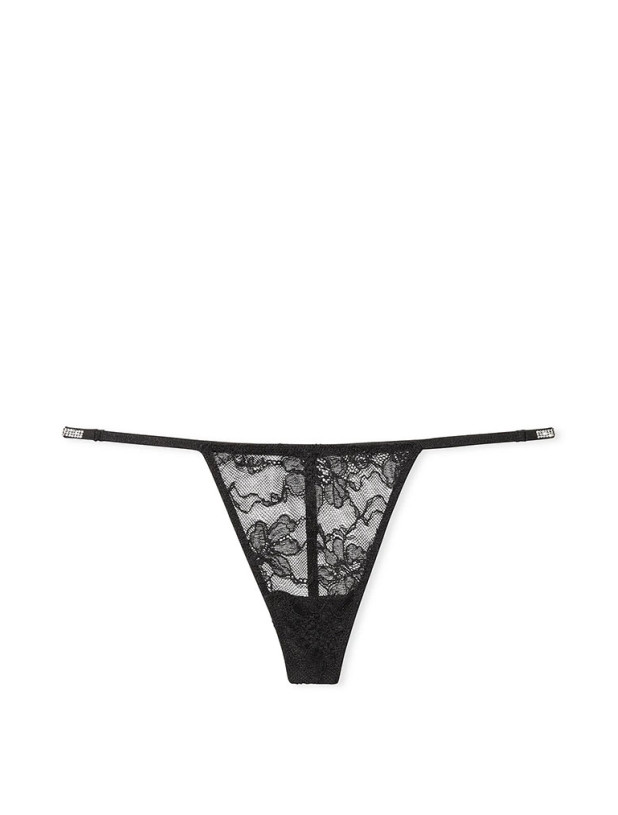 Трусики со Стразами Victoria's Secret Very Sexy Shine Strap Lace V-String Panty_3