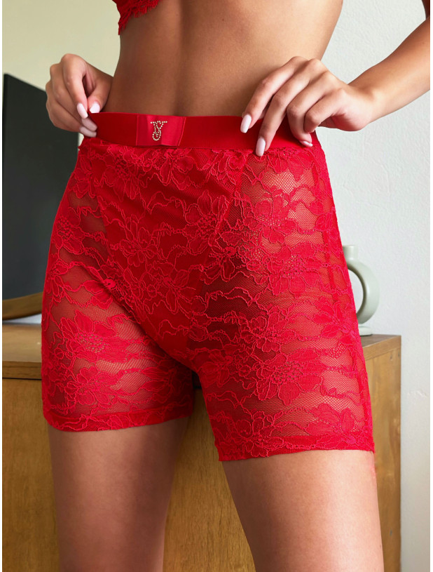 Мереживні Трусики Шортики Victoria's Secret Very Sexy Monogram Shine Patch Lace Boxer Brief_3