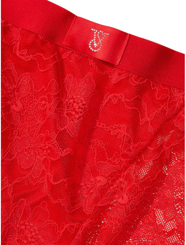 Мереживні Трусики Шортики Victoria's Secret Very Sexy Monogram Shine Patch Lace Boxer Brief_5