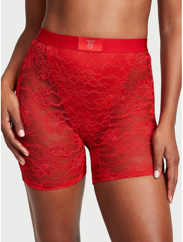 Мереживні Трусики Шортики Victoria's Secret Very Sexy Monogram Shine Patch Lace Boxer Brief_7