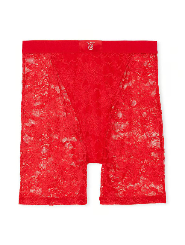 Мереживні Трусики Шортики Victoria's Secret Very Sexy Monogram Shine Patch Lace Boxer Brief_6