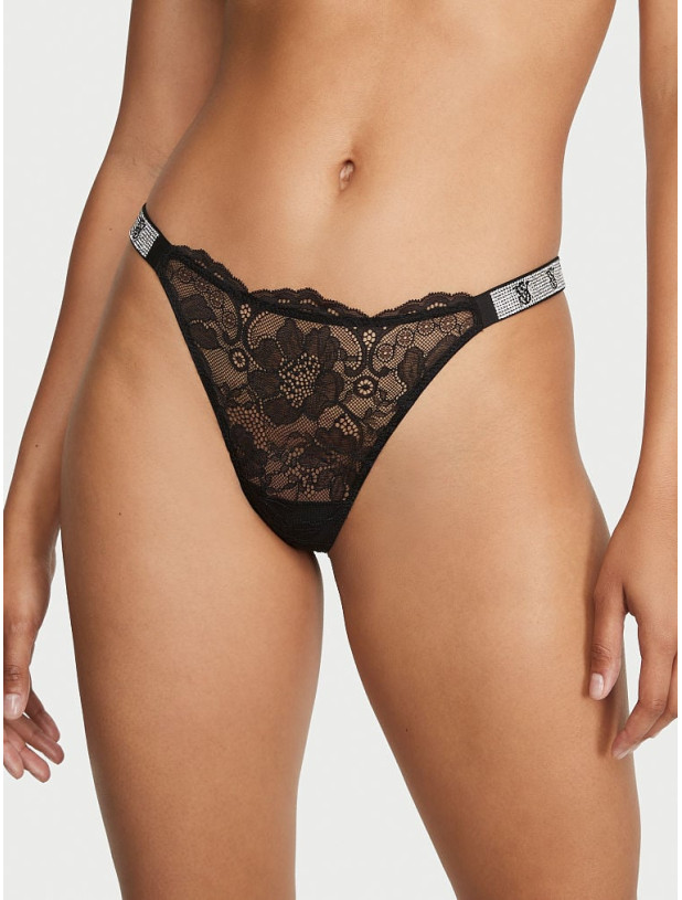 Трусики зі Стразами Victoria's Secret Very Sexy Shine Strap Lace Thong Panty_2