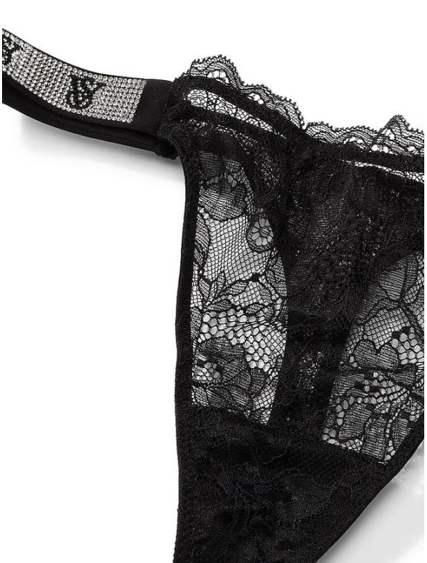Трусики зі Стразами Victoria's Secret Very Sexy Shine Strap Lace Thong Panty_3