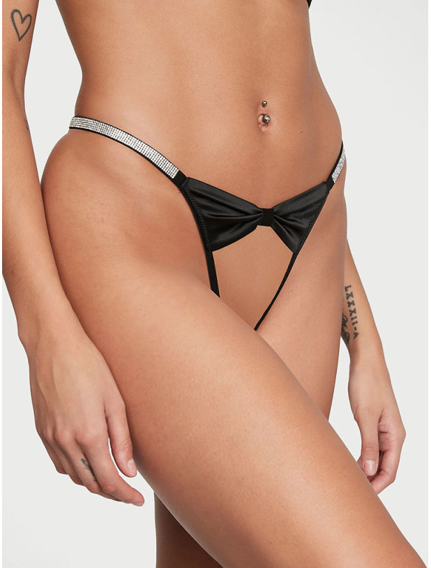 Комплект Білизни зі Стразами Victoria's Secret Very Sexy Shine Bow Satin Bralette & Shine Bow Satin Crotchless V-String Panty_5