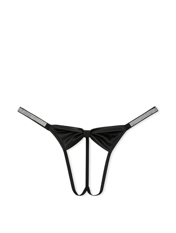 Комплект Білизни зі Стразами Victoria's Secret Very Sexy Shine Bow Satin Bralette & Shine Bow Satin Crotchless V-String Panty_9
