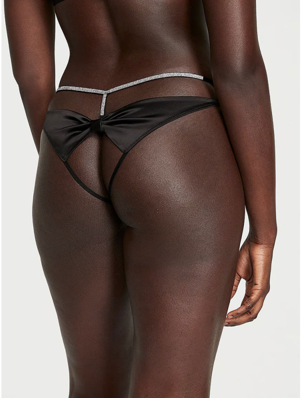Трусики зі Стразами Victoria's Secret Very Sexy Shine Bow Satin Open-Back Brazilian Panty_3