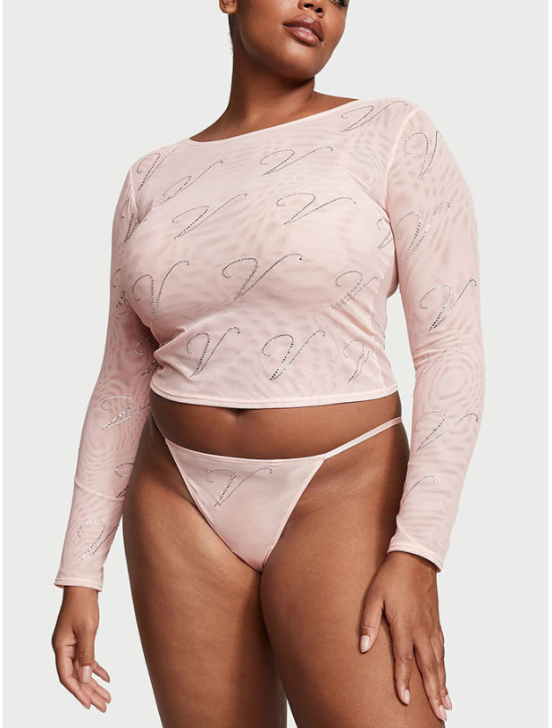 Набір Топ і Трусики Victoria's Secret Very Sexy Shine Mesh 'V' Logo Top & Panty Gift Set_5