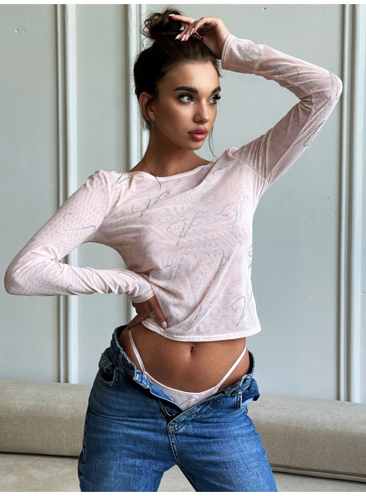Набір Топ і Трусики Victoria's Secret Very Sexy Shine Mesh 'V' Logo Top & Panty Gift Set