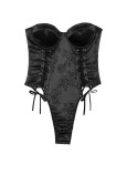 Боді Victoria's Secret Very Sexy Satin Jacquard Lace-Up Strapless Teddy_4