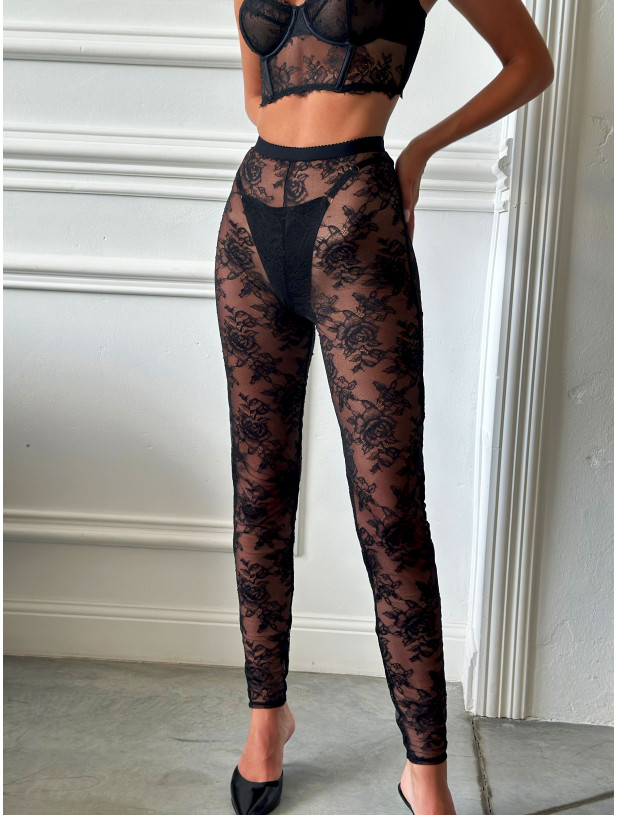 Штани Мереживні Victoria's Secret Very Sexy Victoria's Secret Rose Lace Leggings_2
