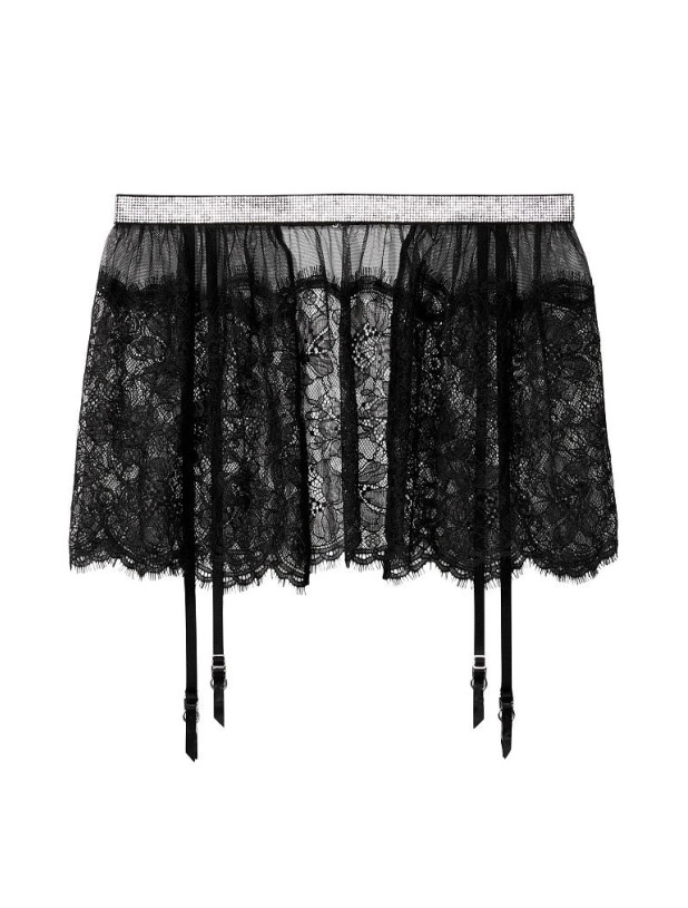 Пояс-юбка для Чулок со Cтразами Victoria's Secret Very Sexy Shine Lace Skirt with Garters_5