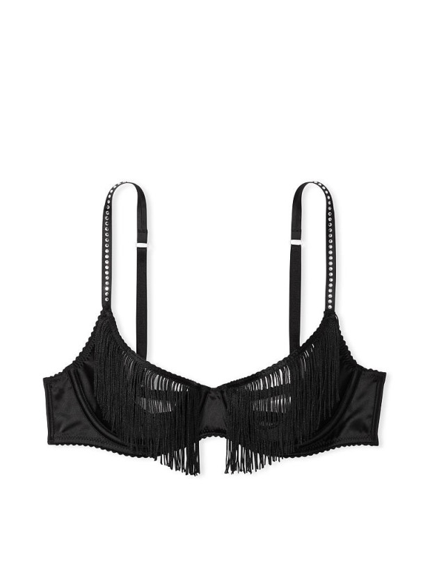 Комплект Білизни Victoria's Secret Very Sexy Fringe Open Quarter Cup Bra & Fringe V-string Panty_6