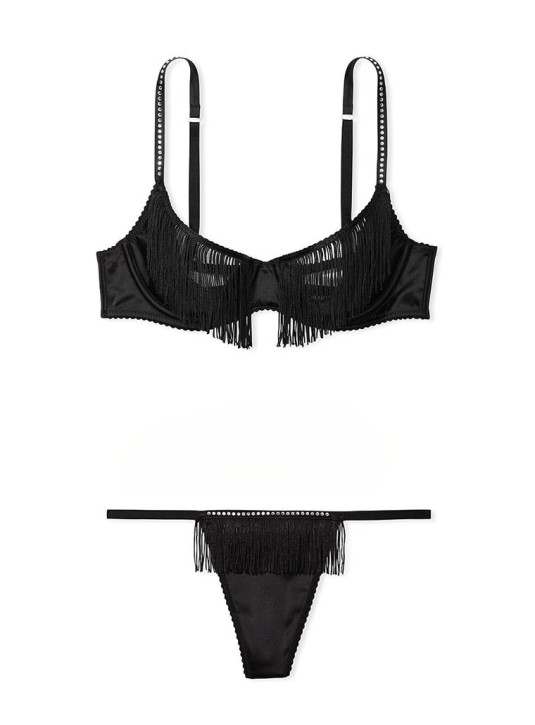 Комплект Білизни Victoria's Secret Very Sexy Fringe Open Quarter Cup Bra & Fringe V-string Panty