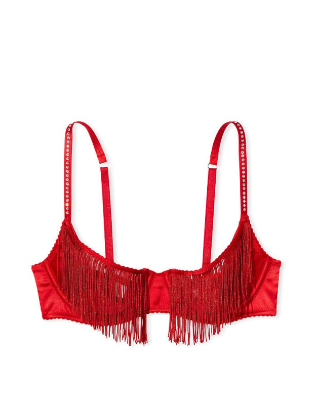 Комплект Білизни Victoria's Secret Very Sexy Fringe Open Quarter Cup Bra & Fringe V-string Panty_4