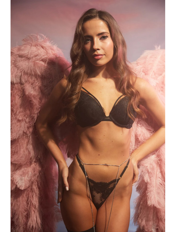 Комплект Білизни Пуш-ап Victoria's Secret Very Sexy Strappy Fishnet Lace Push-Up Bra & Fishnet Lace V-String Panty_3