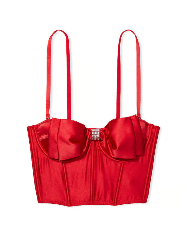 Комплект Білизни зі Стразами Victoria's Secret Dream Angels Cupped Bow Bra Top & Very Sexy Mesh & Satin Bow Cutout Back Open Panty_4