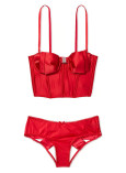 Комплект Білизни зі Стразами Victoria's Secret Dream Angels Cupped Bow Bra Top & Very Sexy Mesh & Satin Bow Cutout Back Open Panty_3