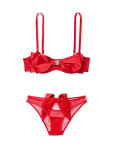 Комплект Білизни зі Стразами Victoria's Secret Dream Angels Wicked Unlined Bow Balconette Bra & Sheer Mesh Ribbon Cheekini Panty_2