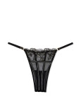Комплект Білизни Victoria's Secret Very Sexy Faux Patent Leather Strapless Longline Balconette Bra & Midnight Affair Embroidery Brazilian Panty_9