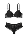 Комплект Білизни Пуш-ап Victoria's Secret Sexy Tee Lace Push-Up Bra & Lacie Floral Stripe Cheeky Panty_2