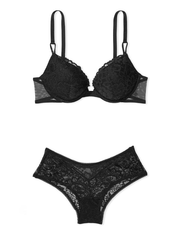 Комплект Білизни Пуш-ап Victoria's Secret Sexy Tee Lace Push-Up Bra & Lacie Mesh Cheeky Panty_2
