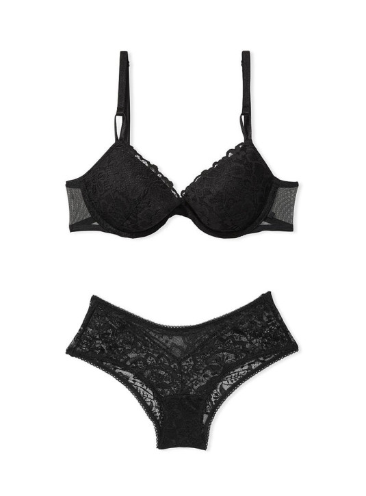 Комплект Белья с Кружевом Victoria's Secret Sexy Tee Lightly-Lined Lacie Demi Bra & Lacie Mesh Cheeky Panty