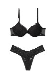 Комплект Білизни з Мереживом Victoria's Secret Sexy Tee Lightly-Lined Lacie Demi Bra & Lacie Thong Panty_1