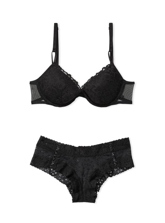 Комплект Білизни з Мереживом Victoria's Secret Sexy Tee Lightly-Lined Lacie Demi Bra & Lacie Lace-Up Cheeky Panty