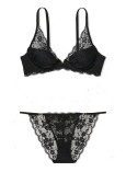 Комплект Білизни Victoria's Secret Love Cloud Lace Lightly Lined Plunge Bra & Lace Adjustable String Bikini Panty_2
