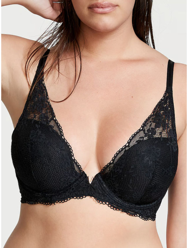 Комплект Білизни Victoria's Secret Love Cloud Lace Lightly Lined Plunge Bra & Adjustable String Lace Thong Panty_5